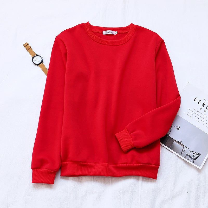 Solid Color Pullover Sweater for Women