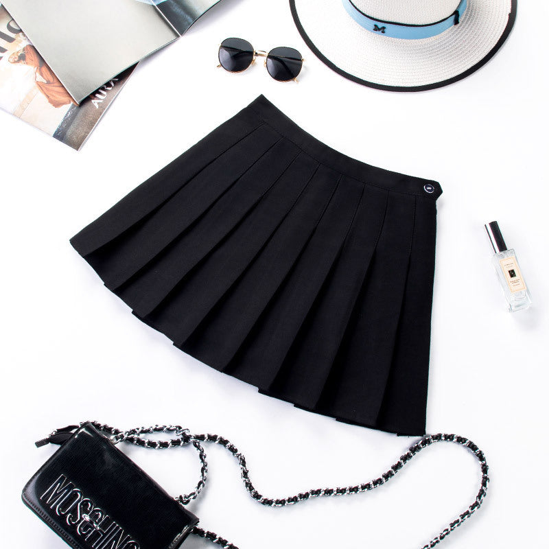 Purple Pleated High-Waist A-Line Summer Skirt