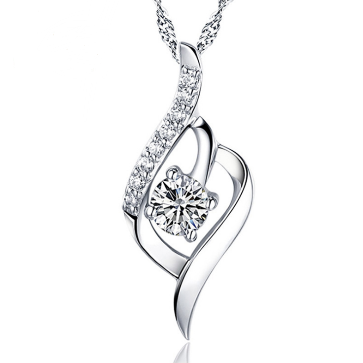 Zircon Pendant with S925 Sterling Silver Necklace