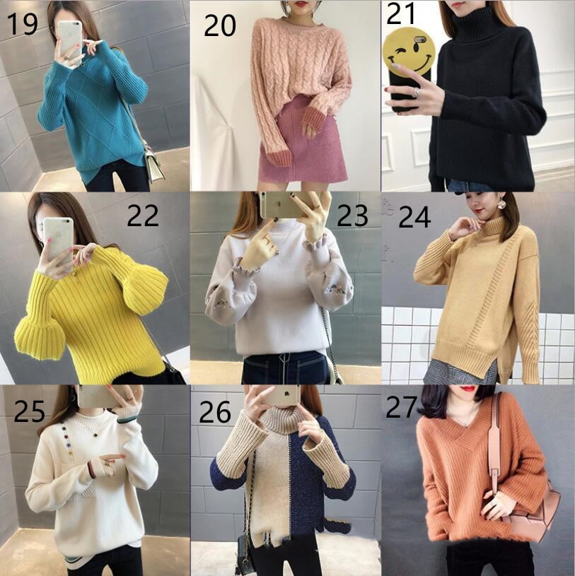 Women's Loose Thick Needle Sweater in Various Styles