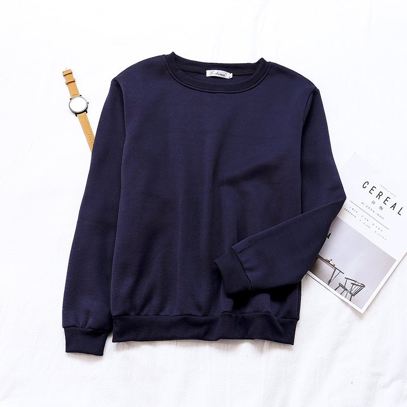 Solid Color Pullover Sweater for Women