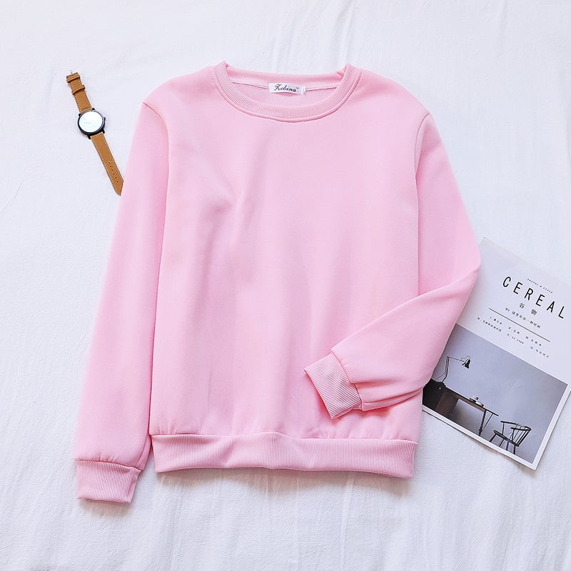 Solid Color Pullover Sweater for Women