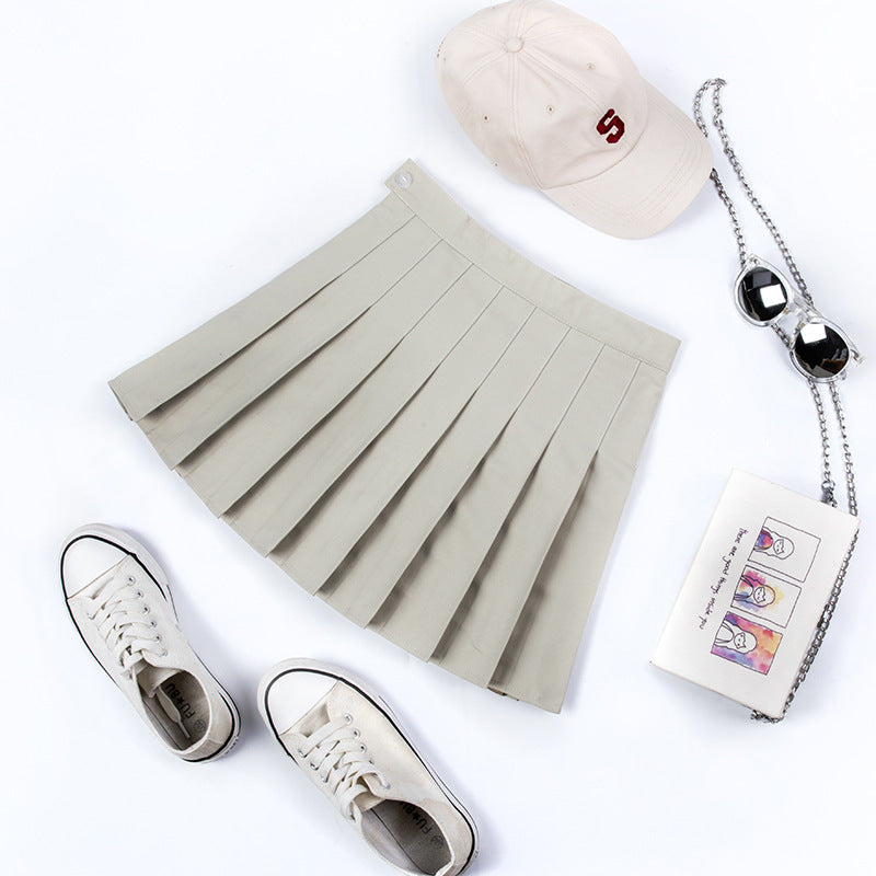 Purple Pleated High-Waist A-Line Summer Skirt