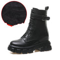 Lace-Up Platform Martin Boots with Increased Height