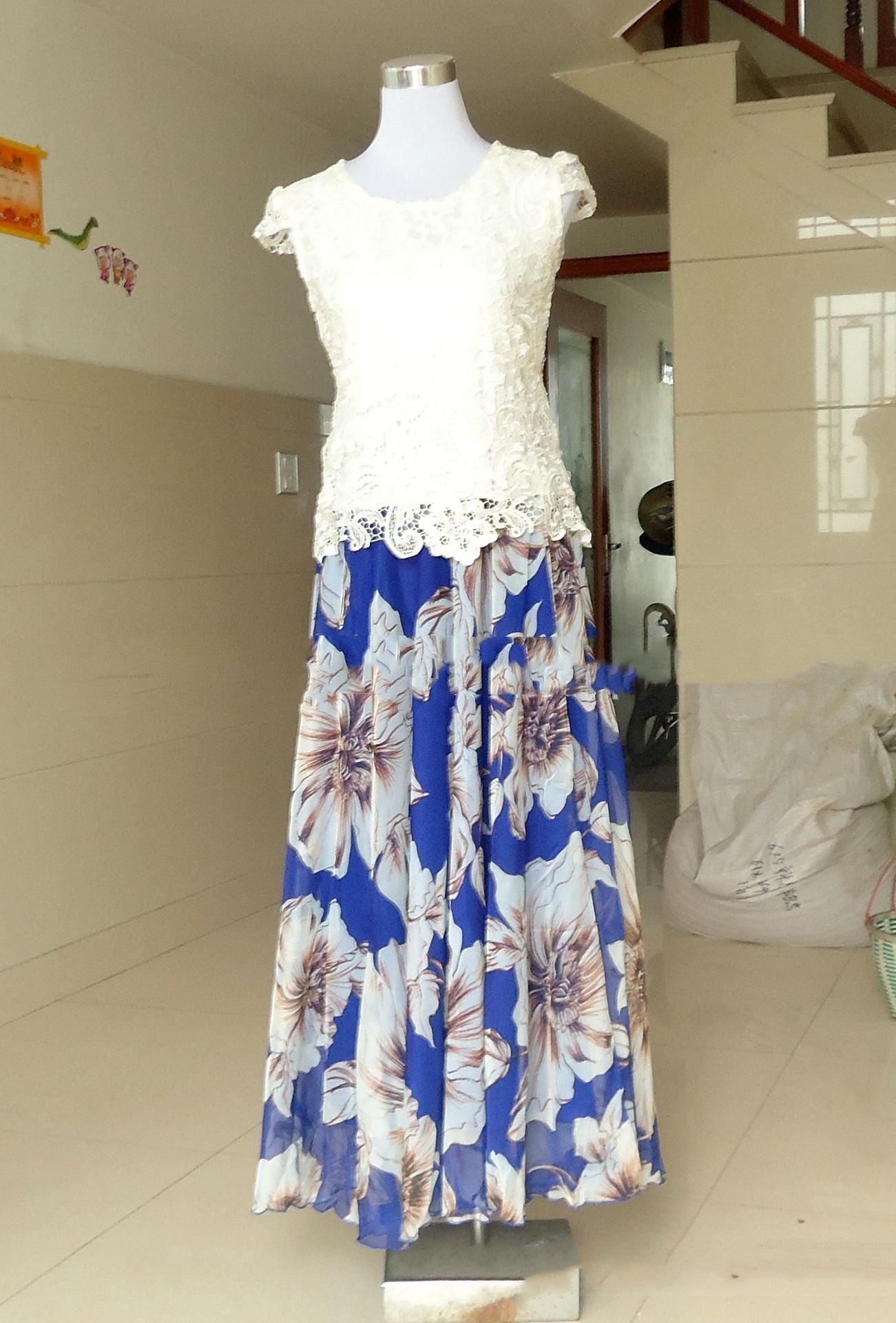 Chiffon Long Skirt with Big Swing Design