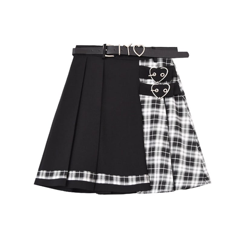 High-Waist Pleated Skirt for Women in College Style