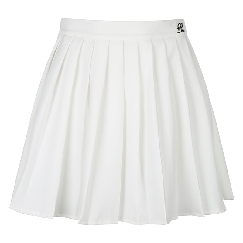Trendy Women's Pleated Skirt with Embroidery Details