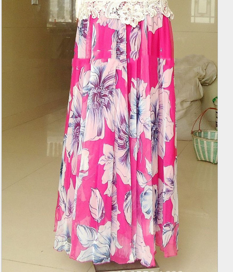 Chiffon Long Skirt with Big Swing Design