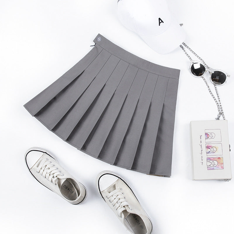 Purple Pleated High-Waist A-Line Summer Skirt