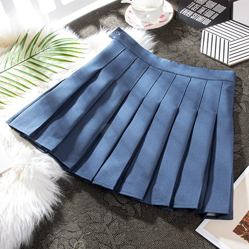 Purple Pleated High-Waist A-Line Summer Skirt