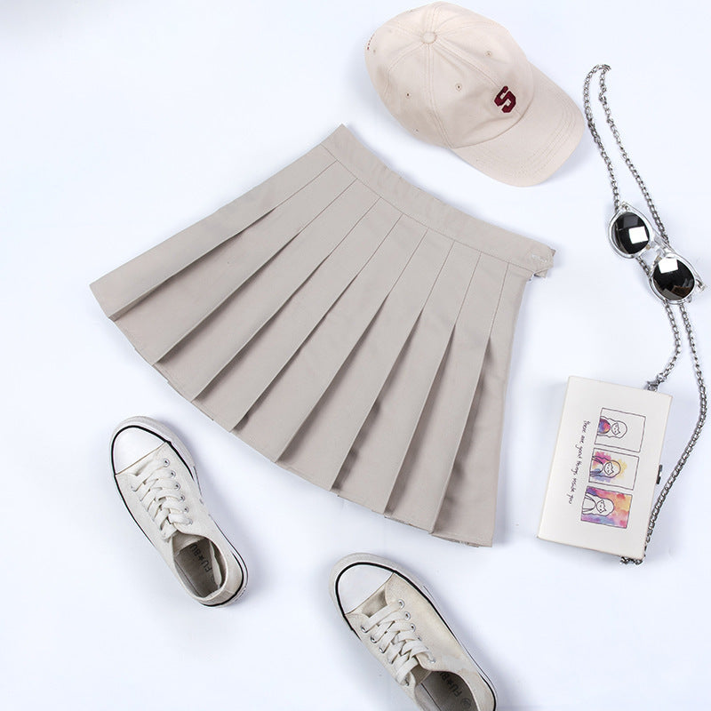 Purple Pleated High-Waist A-Line Summer Skirt