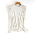Women's Solid Color Round Neck Mask Bottoming Shirt